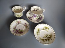 Lot Tasses Et Sous Tasses Porcelaine Royal Albert Flower Of The Month Series 
