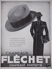 PUBLICITÉ 1932 CHAPEAUX