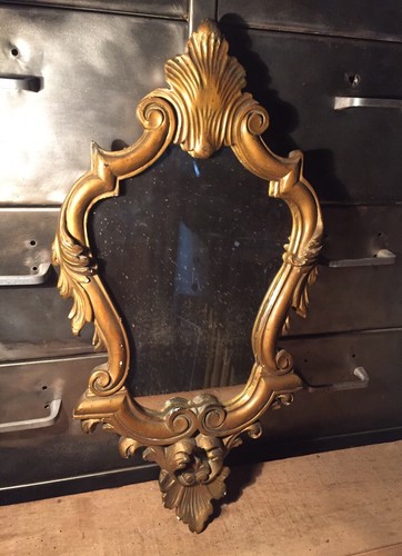 Miroir rococo ancien plâtre - miroir,