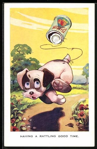 Carte postale chien avec