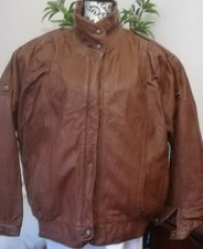 Veste blouson homme  "Avant Garde"  camel   cuir glacé T (52) 54 L XL comme neuf