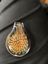 fine art glass pendant handblown glass implosion design heady jewelry