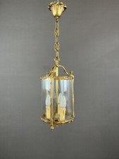 Lanterne Style Louis XVI En Bronze Et Verre XXe Siècle