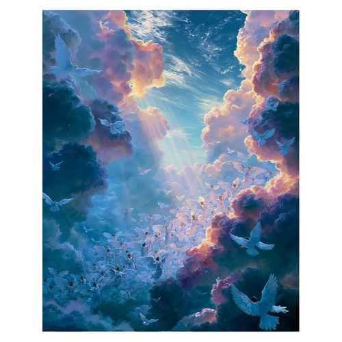 Affiche surréaliste anges - surréaliste,