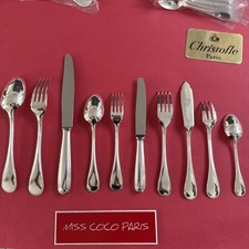 SET MENAGERE CHRISTOFLE  PERLES 128 P TRÈS BEL ETAT METAL ARGENTE COFFRE NEUF 7