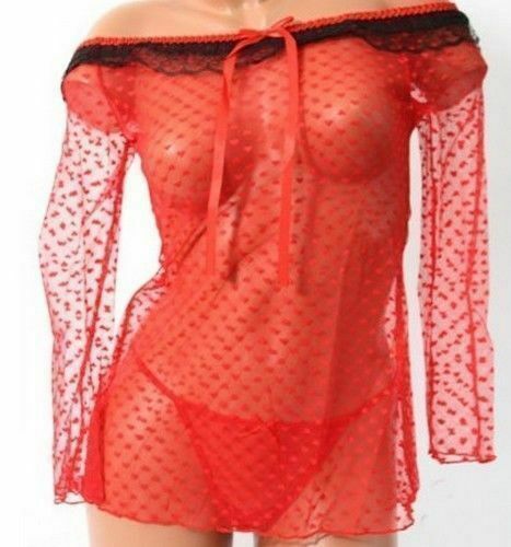 Nuisette rouge transparente