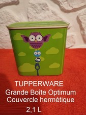 TUPPERWARE  Grande Boîte Optimum Décors Hibou  Couvercle hermétique 2,1 L