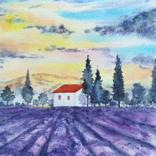 Lavande aquarelle - lavande, l’aquarelle