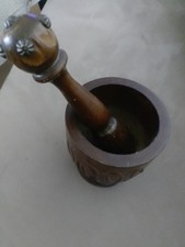 Ancien mortier bois - mortier, vintage