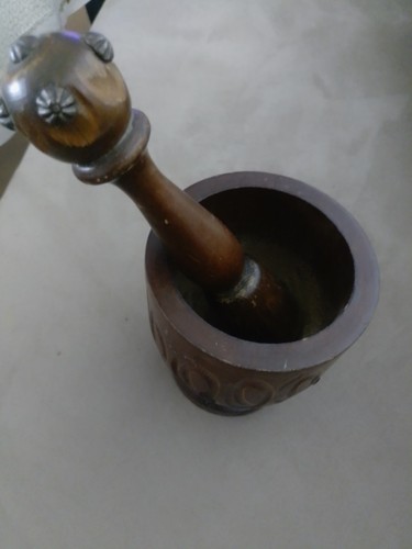 Ancien mortier bois - mortier, vintage