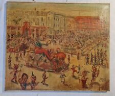 Tableau par Raphaël Dubois daté 1934 "Nice Le Carnaval" Huile 46cm x 54cm.