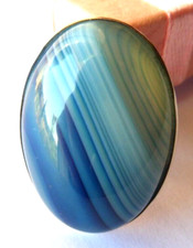 Bague en Agate naturelle bleue