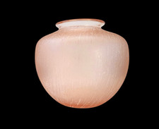 Vase en verre givré rose gravure à l'acide années 1920 Art Déco signé Schneider