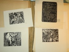 att. CLÉMENT-SERVEAU (1886-1972) LOT 11 GRAVURES BOIS ANIMAUX CHEVAUX ART DECO