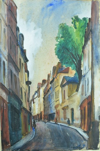 Tableau ancien vue rue - tableau, de