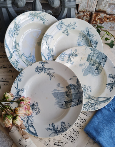 Anciennes assiettes creuses - anciennes,