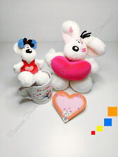 Lot Peluches Diddlina Diddl Coeur Rose Tasse Et Post-it Saint Valentin - Diddl
