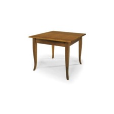 Table Carrée Fixe En Bois De Cuisine Classique Art Povera Noyer Foncé 90X90