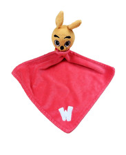 Doudou peluche kangourou jaune mouchoir rouge "W" WALIBI