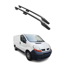 Barres de toit longitudinales pour Renault Trafic 2001-2014 L1 Court Alu Noir