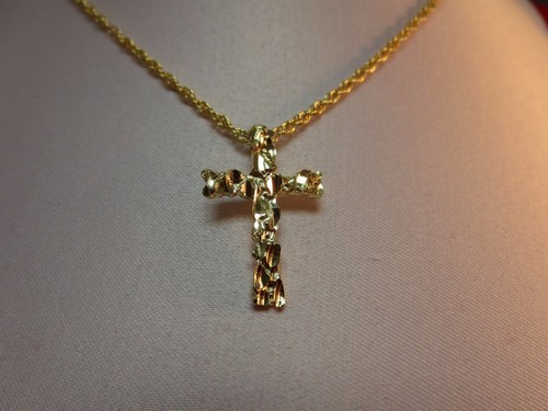 Plaqué pépite croix - plaqué, or