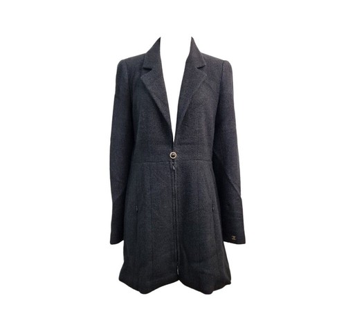 Chanel veste longue tweed - longue,