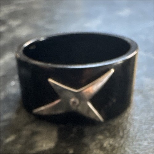 Bague argent noire étoile - noire,