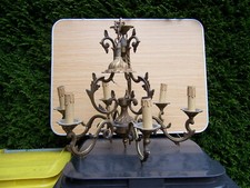 LUSTRE STYLE LOUIS XV EN BRONZE - 6 BRANCHES - Ht 67 cm