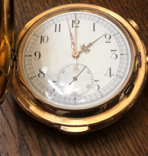 montre gousset or chronographe alarme repetition quart geneve 1896
