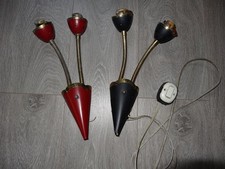 Paire Appliques Murales Vintage Années 50 / 60 - Style Rockabilly Atomic