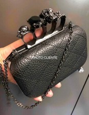 Clutch Sac de soirée Poignée Bagues Tête de Mort cérémonie clubbing punky gothic