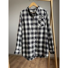 Chemise à carreaux imprimée craquelée Harley-Davidson pour femme taille XL