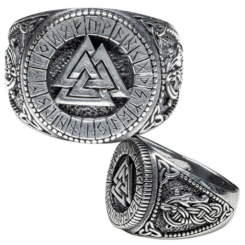Bague signet odin valknut - signet, &