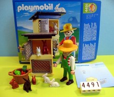 Playmobil Réf 4491 - Fermier et lapins,  double clapier - en boîte
