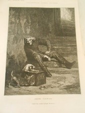 Gravure 1874 - L'égoutier