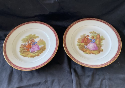 Paire assiettes plates en - ,