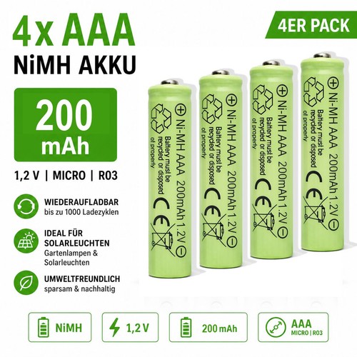 Aaa nimh 200 mah 2 - 4x,