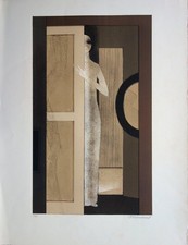 André MINAUX : Jeune fille au vestiaire, Lithographie originale signée