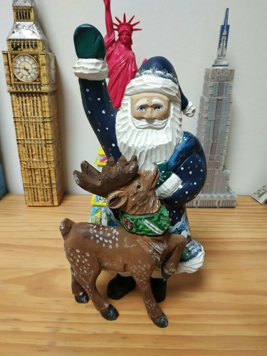 Père noël bois sculpté - père,
