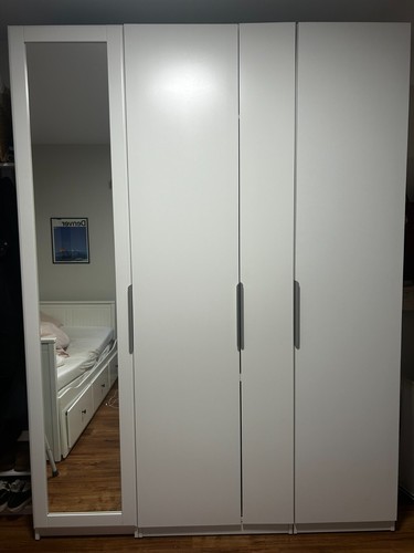 White ikea pax wardrobe - white,