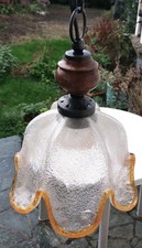 lustre suspension vintage verre Murano Mazzega Tulipe Fleur 1970 1980 