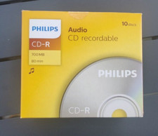 PHILIPS  CD AUDIO 80Minutes x 10 Pour graveurs hifi de salon ** CD type AUDIO**