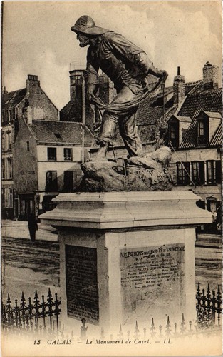 Cpa calais monument cavel - monument, de