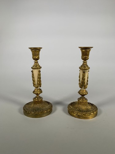 Paire bougeoirs epoque - paire, de