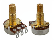 2 MINI POTENTIOMETRES A500k SPLIT SHAFT (log) - filetage 10mm - 