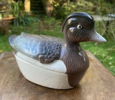 TERRINE en forme de CANARD en céramique Michel CAUGANT barbotine