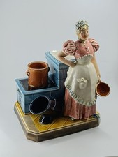 Pot à tabac faïence Bernard Bloch figurine femme antique tobacco jar ceramiс