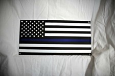 Thin Blue Line  Porcelain Sign Soda Fountain Gas Garage Oil 16" X 8"