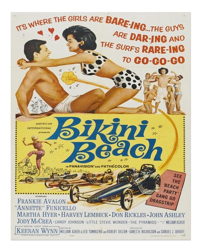 Affiche vintage bikini plage