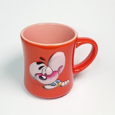 Ancien Mug Tasse Diddl Diddlina Orange Relief 3D ExE Rare Feuille Bloc Boîte